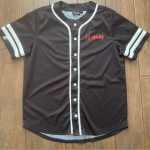 Def Leppard Black Baseball Jersey size L